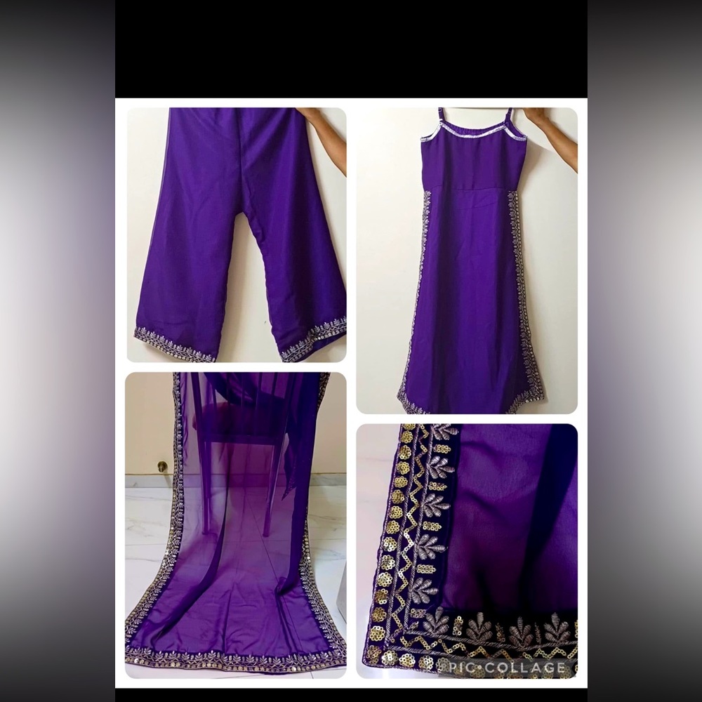 Elegant Purple Embellished suit